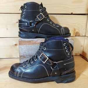 DAOUST Antique collectible leather ski boots Made in Canada Unisex